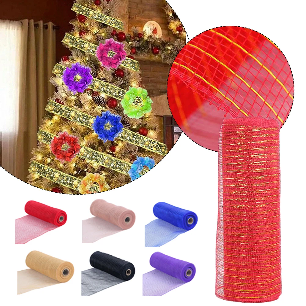 26cm 10yards Christmas Packing Net Mesh DIY Metallic Ribbon PP Wrapping Ribbons For Christmas Decoration Valentine's Day
26cm 10yards Christmas Packing Net Mesh DIY Metallic Ribbon PP Wrapping Ribbons For Christmas Decoration Valentine's Day