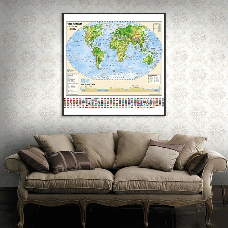 60*60cm Canvas Foldable The World Map with National Flag Home Decoration Teaching Study Supplies Painting Art Background Cloth
60*60cm Canvas Foldable The World Map with National Flag Home Decoration Teaching Study Supplies Painting Art Background Cloth