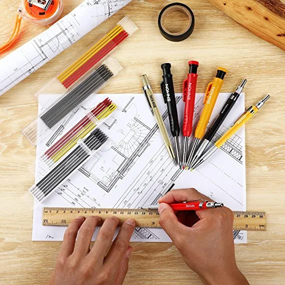 Woodworking Marker Carpenter Pencil Solid Woodworking Tools Set 6 Refill Pencil Sharpener Deep Hole Mechanical Pencil Hand Tools
Woodworking Marker Carpenter Pencil Solid Woodworking Tools Set 6 Refill Pencil Sharpener Deep Hole Mechanical Pencil Hand Tools