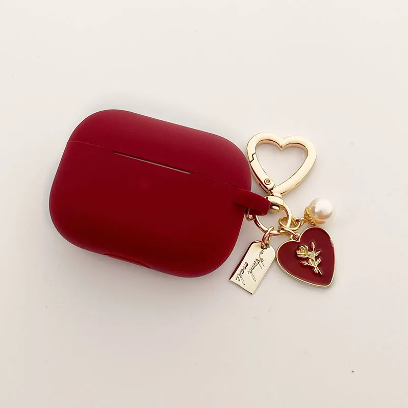 Vintage Roses Pearl Keychain Wine Red cute silicone Case For Apple Airpods 2 3 For Air pods Pro Wireless Earphone soft Cover Box
Vintage Roses Pearl Keychain Wine Red cute silicone Case For Apple Airpods 2 3 For Air pods Pro Wireless Earphone soft Cover Box