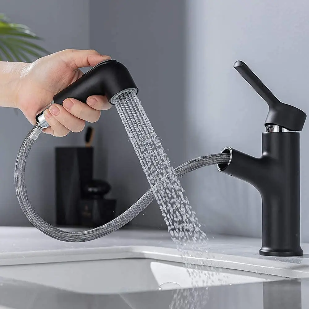 Chrome Bathroom Faucet Black with Extendible Shower Basin Mixer Tap Made of Brass Bathroom Mixer Tap Single Lever Mixer Tap
Chrome Bathroom Faucet Black with Extendible Shower Basin Mixer Tap Made of Brass Bathroom Mixer Tap Single Lever Mixer Tap