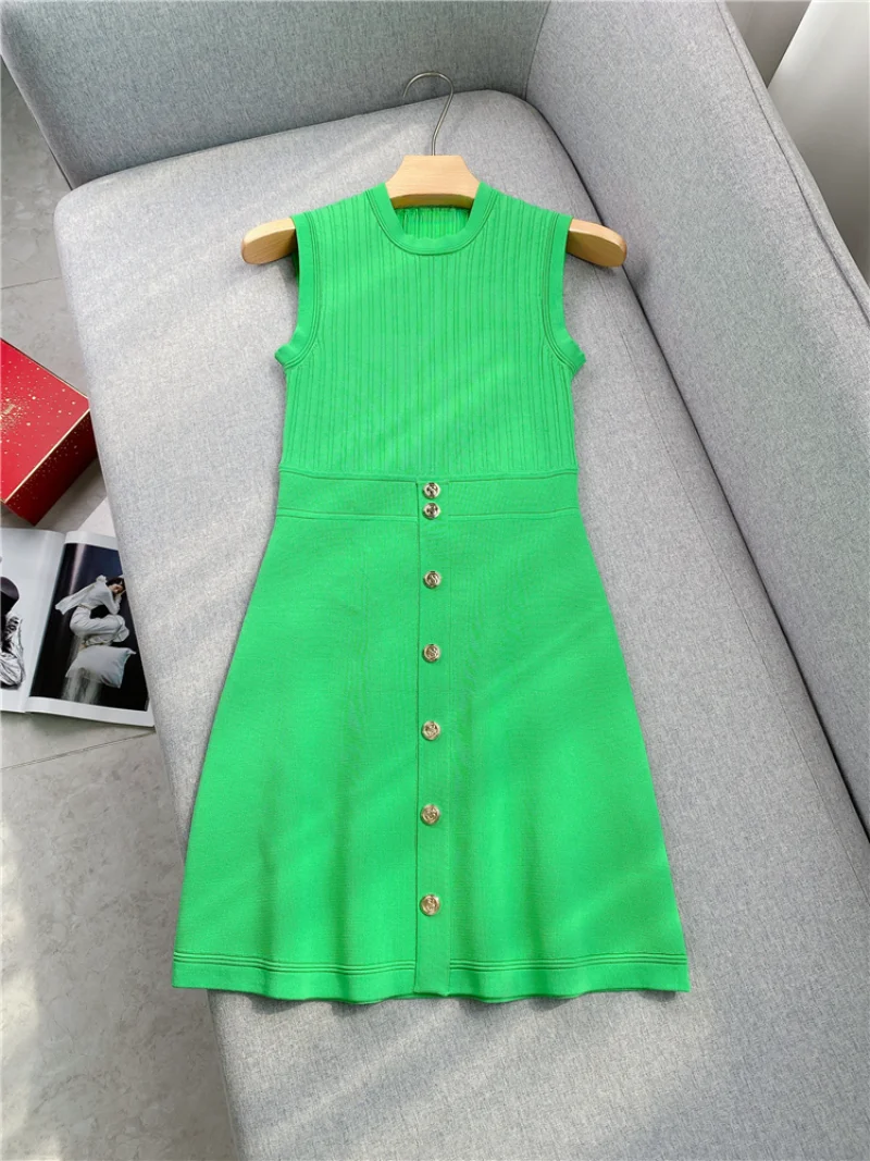 Round Neck Green Sleeveless Knitted Dress Women 2023 Summer New A-shaped Slim Waist Knitted Dress Free Shipping
Round Neck Green Sleeveless Knitted Dress Women 2023 Summer New A-shaped Slim Waist Knitted Dress Free Shipping