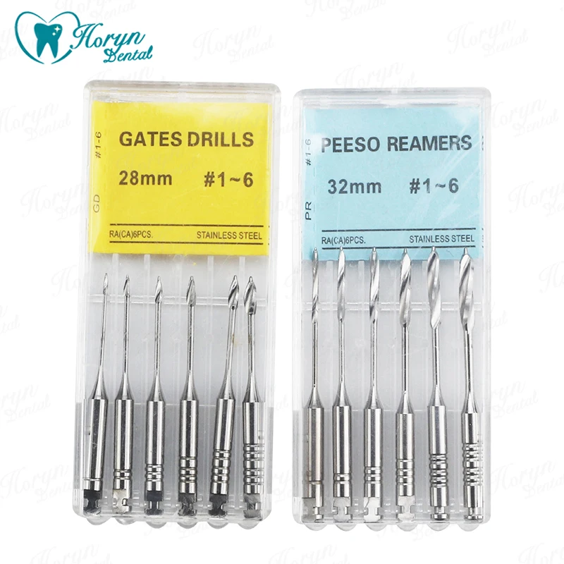 

1 Pack(6pcs) Dental Peeso Reamer Gates Drills 28mm 32mm Endodontic Reamers Drill Burs Endo Files Engine Use Dentist Materials