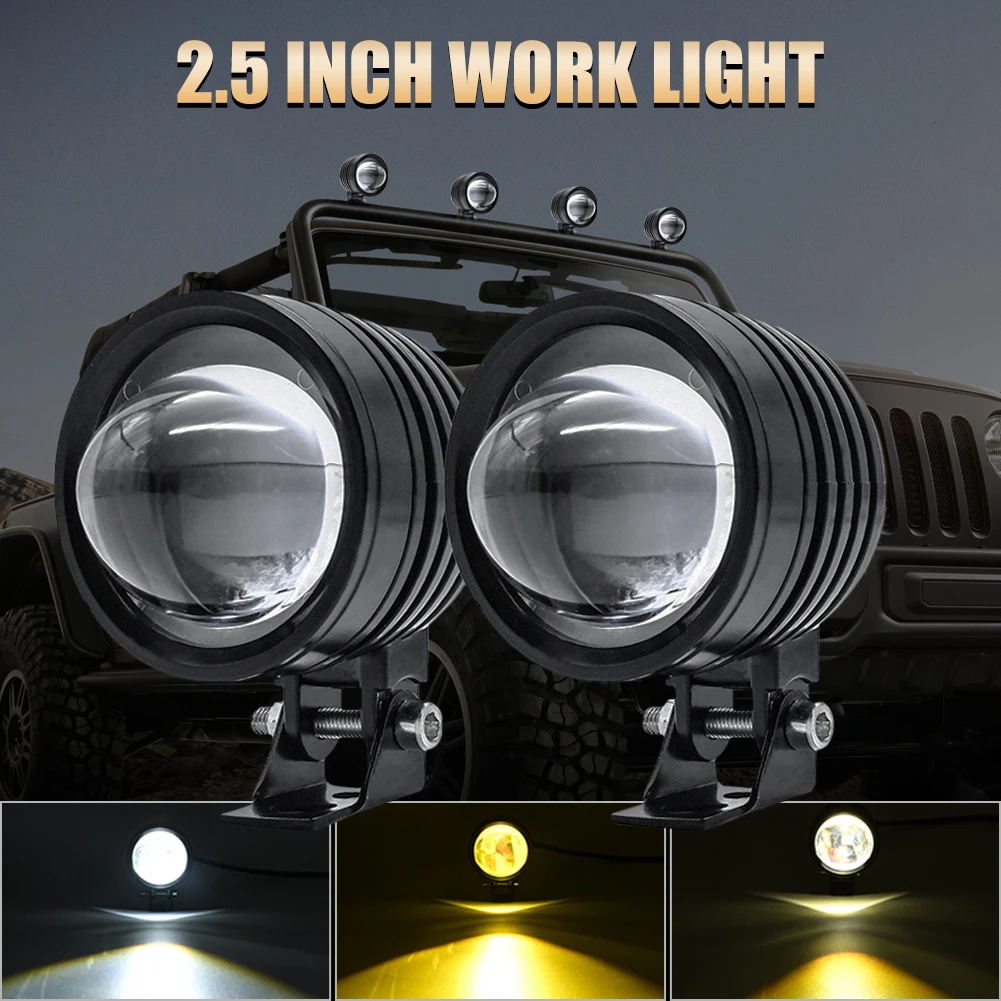 6LED Motorcycle Spot Light External Fog Light Auxiliary Lamp Projector Lens White Amber Waterproof Headlight for UTV ATV
6LED Motorcycle Spot Light External Fog Light Auxiliary Lamp Projector Lens White Amber Waterproof Headlight for UTV ATV