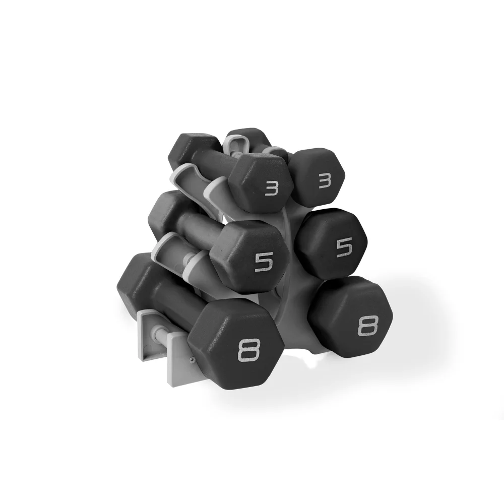 

Barbell 32 lb Neoprene Dumbbell Set with Rack, Black