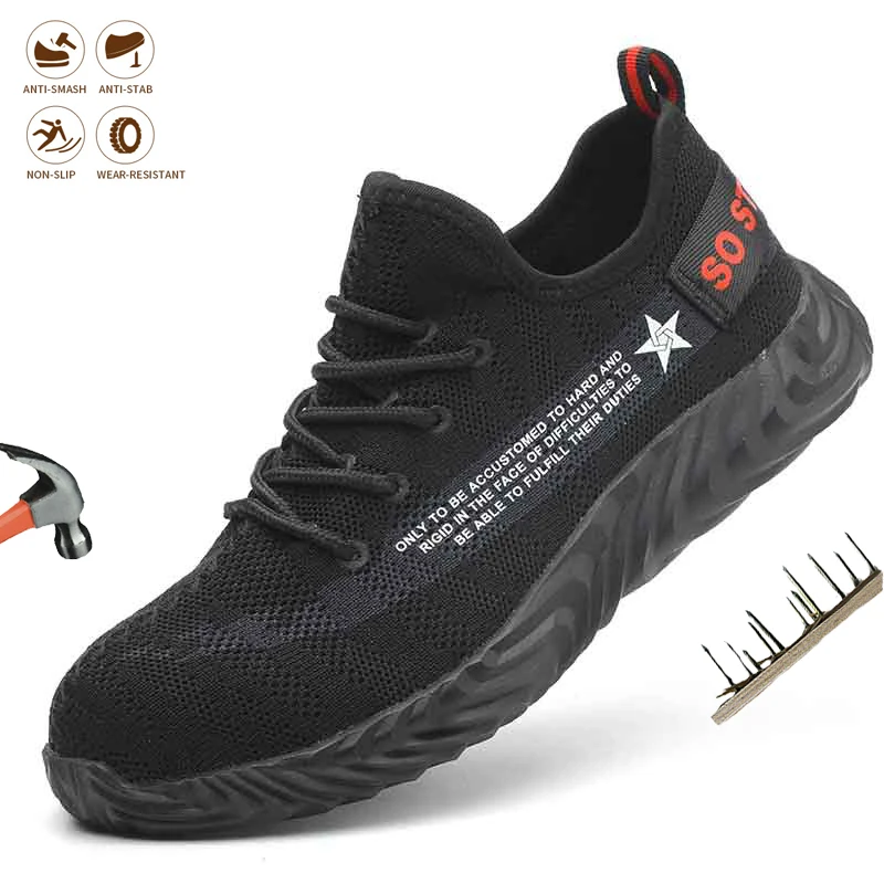 

Men's Safety Shoes Anti-smash Anti-piercing Steel-toed Work Boots Breathable Indestructible Non-Slip Comfortable Sneakers