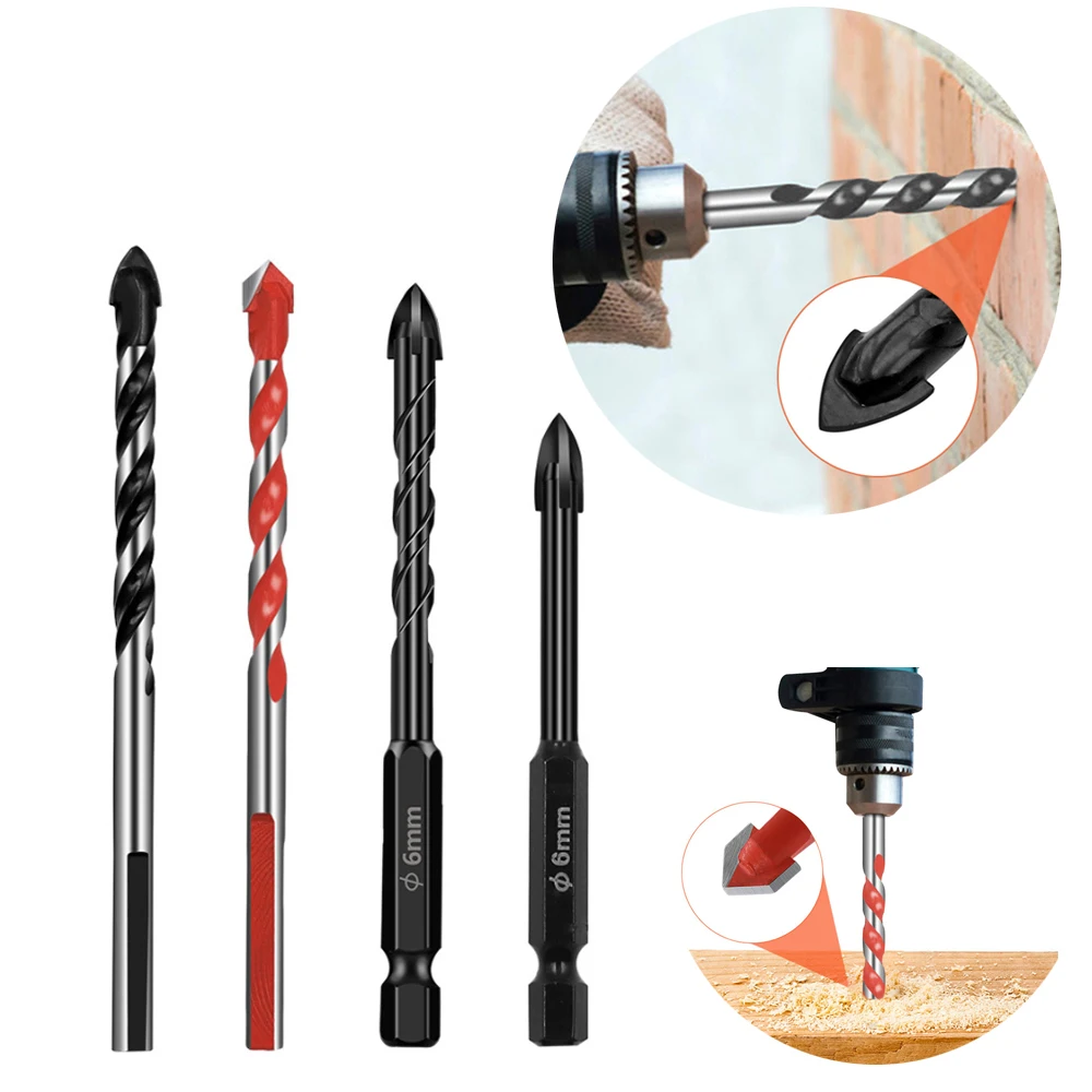 4PCS Cross Hex Tile Drill Bits Set for Tile Glass Ceramic Brick Wood Strength Carbide Tip Masonry Drill Bit Electric accessories
4PCS Cross Hex Tile Drill Bits Set for Tile Glass Ceramic Brick Wood Strength Carbide Tip Masonry Drill Bit Electric accessories