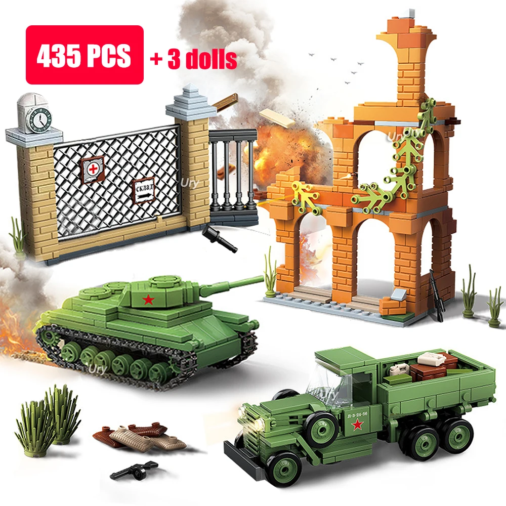 WW2 Military Series Battle Tank GAZ AAA Medium Duty Military Truck Wreckage Model Soldier Figures Building Blocks Toys for Boys
WW2 Military Series Battle Tank GAZ AAA Medium Duty Military Truck Wreckage Model Soldier Figures Building Blocks Toys for Boys
