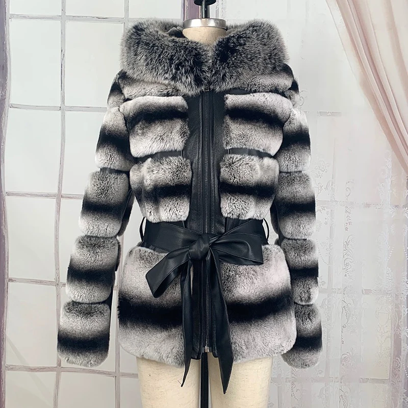 Genuine Rex Rabbit Fur Coat Women Casual Winter New Belt Hooded Outertwear 2022 New Sheepskin Real Rex Rabbit Jacket Female
Genuine Rex Rabbit Fur Coat Women Casual Winter New Belt Hooded Outertwear 2022 New Sheepskin Real Rex Rabbit Jacket Female