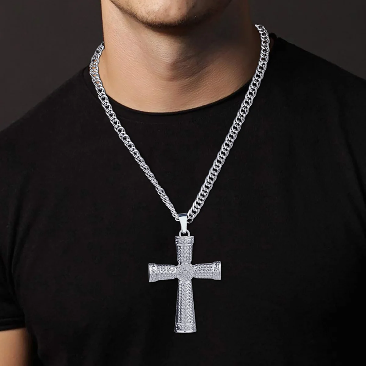 Silver Plated Hip Hop Rock Necklace for Men Stainless Steel Religious Cross Pendant Necklace Mens Women Jewellery Accessories
Silver Plated Hip Hop Rock Necklace for Men Stainless Steel Religious Cross Pendant Necklace Mens Women Jewellery Accessories