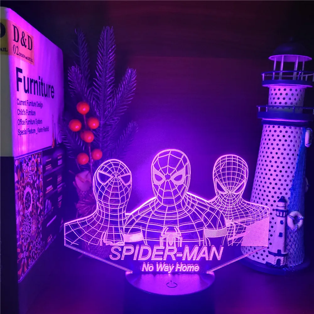 Spiderman Anime 3D Night Lights Lampara Marvel Visual Colorful Cartoon Lighting Bedroom Decoration LED SpiderMan Homecoming Gift
Spiderman Anime 3D Night Lights Lampara Marvel Visual Colorful Cartoon Lighting Bedroom Decoration LED SpiderMan Homecoming Gift