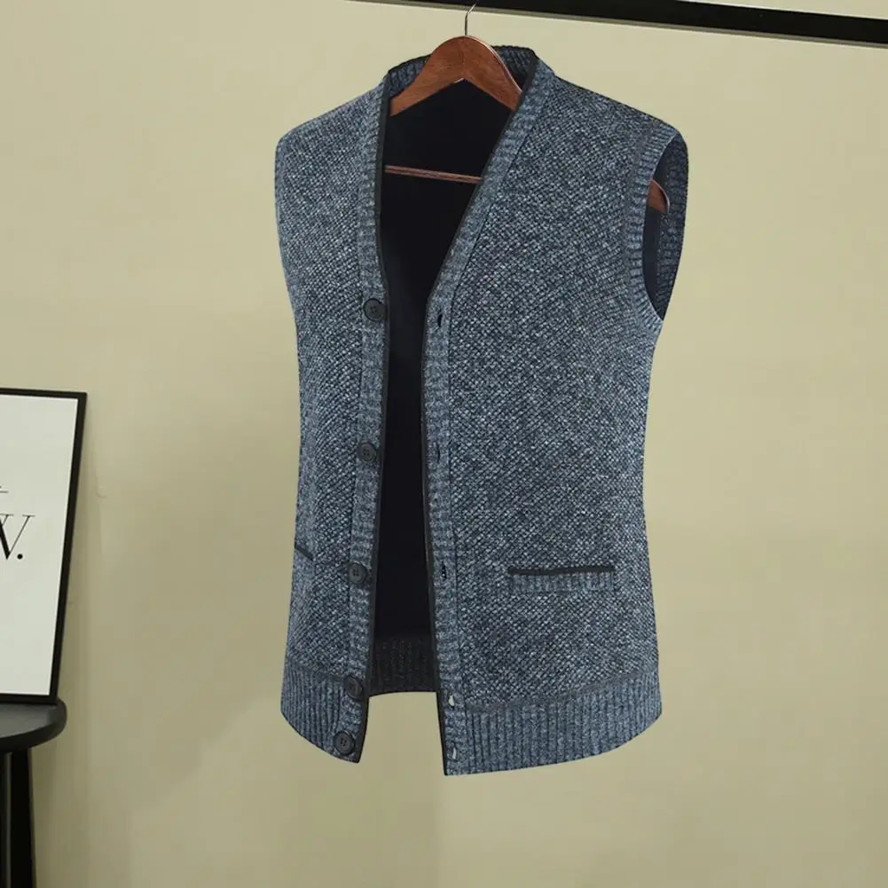 Men Vest Coat Stylish Men's Knitted V-neck Vest with Slim Fit Soft Warmth for Fall Spring Layering with Pockets Solid Colors Men
Men Vest Coat Stylish Men's Knitted V-neck Vest with Slim Fit Soft Warmth for Fall Spring Layering with Pockets Solid Colors Men