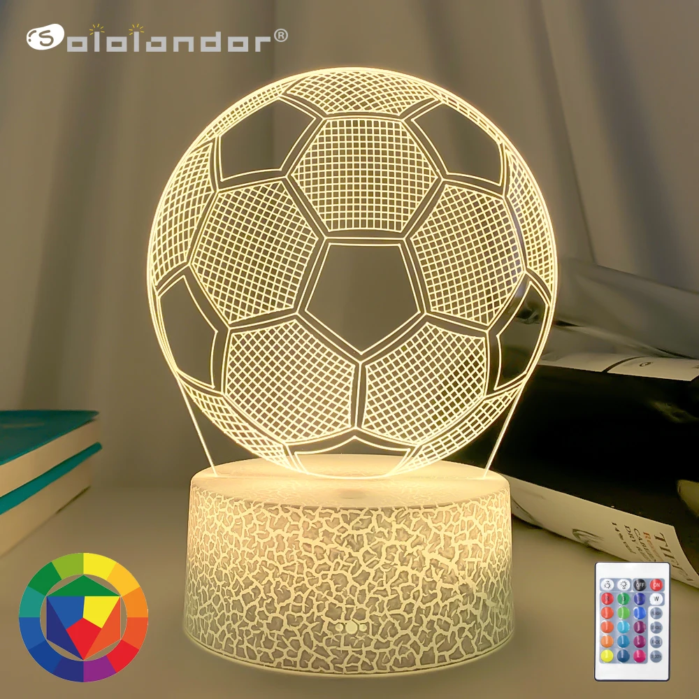 

3d иллюзия Φ сенсорный датчик для футбольного мяча с дистанционным управлением ночник для детской спальни украшение для футбола настольная лампа подарок