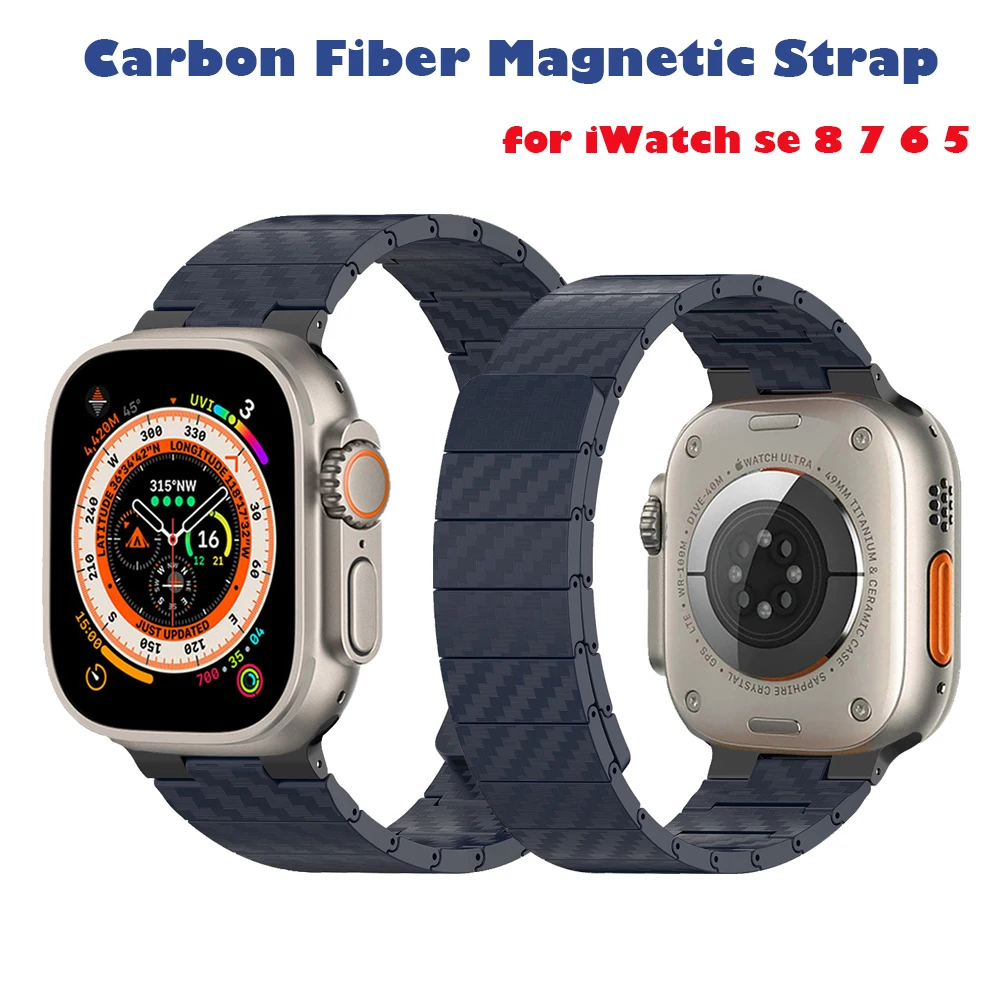 Magnetic Carbon Fiber Strap for Apple Watch Ultra 49mm Band 45mm 41mm 44mm 40mm 38/42mm Bracelet for iWatch Series 8 7 6 5 se 4 
Magnetic Carbon Fiber Strap for Apple Watch Ultra 49mm Band 45mm 41mm 44mm 40mm 38/42mm Bracelet for iWatch Series 8 7 6 5 se 4