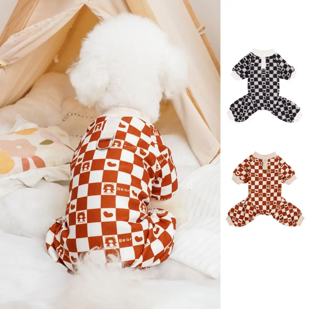 Cute Pet Jumpsuit Adorable Pet Jumpsuits Soft Comfort for Outdoor Walks with Checkerboard Bear Pattern Traction Ring Traction
Cute Pet Jumpsuit Adorable Pet Jumpsuits Soft Comfort for Outdoor Walks with Checkerboard Bear Pattern Traction Ring Traction