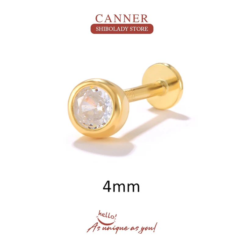 

CANNER 1Pair Multi Size Irregular Zircon Earrings For Women 925 Sterling Silver Piercing Stud Earrings Pendientes Plata Jewelry