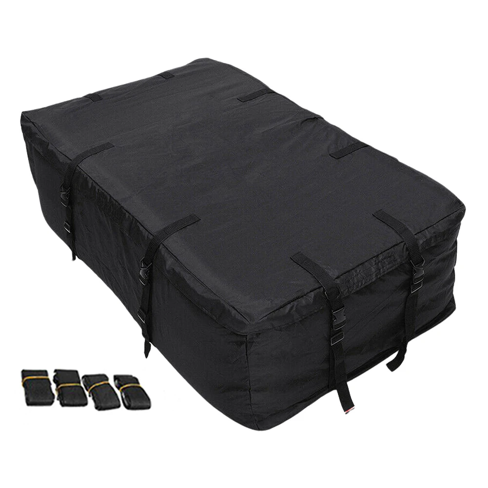 

420D Oxford Cloth Roof Bag Waterproof Large Capacity Rooftop Cargo Luggage Carrier Bag for Travel Camping with Straps Buckles