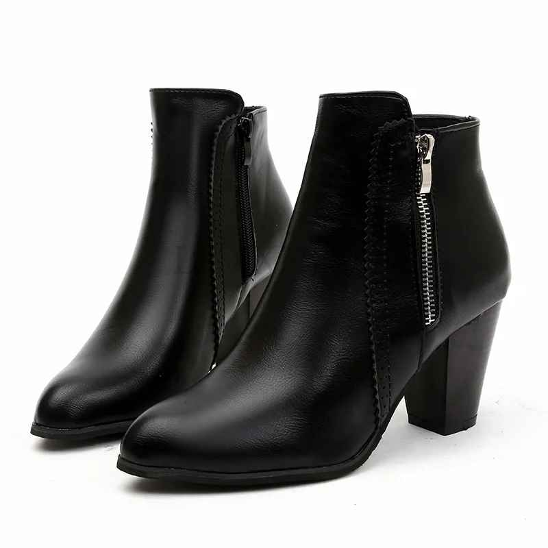 Women Side Zippered Ankle Boots PU Short Leather Pointed High Heels 8cm Fashionable Low Top 2022 Newly Launched
Women Side Zippered Ankle Boots PU Short Leather Pointed High Heels 8cm Fashionable Low Top 2022 Newly Launched