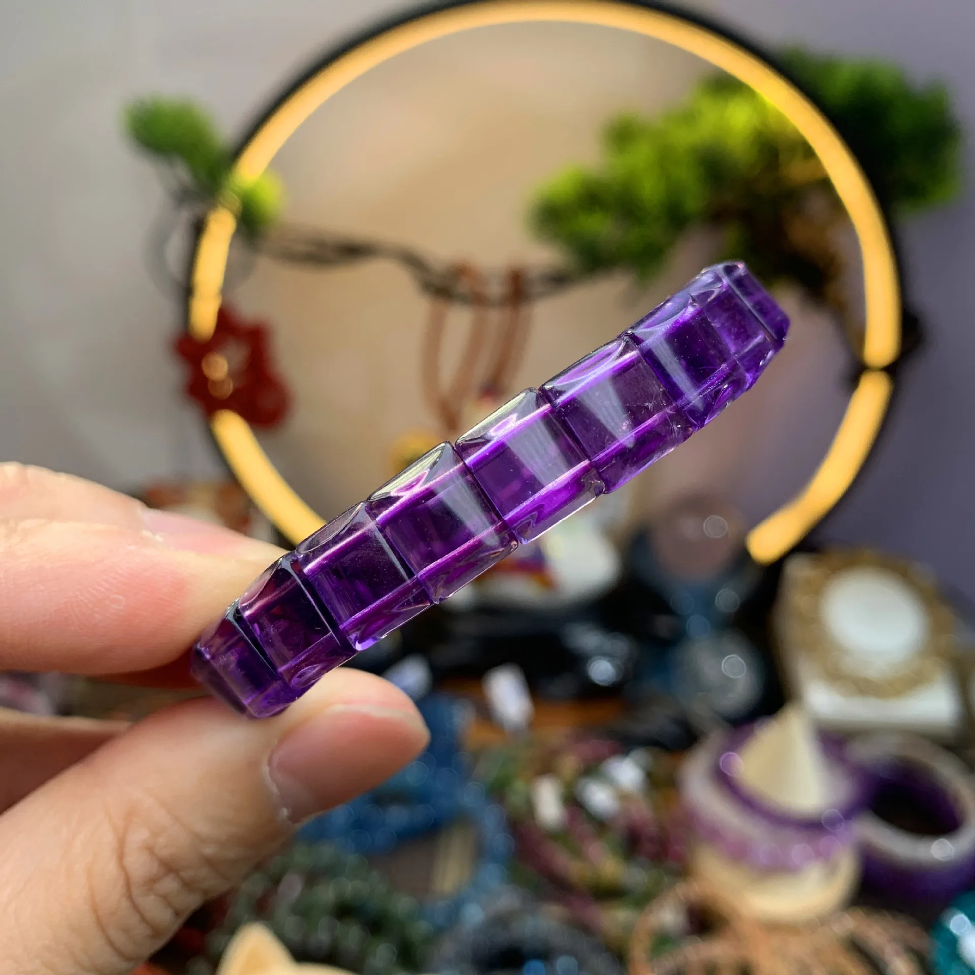 Natural Amethyst Stone Rectangular Bead Bracelets Handmade Reiki Healing Energy Crystal Elastic Bangle Jewelry Gift for Woman
Natural Amethyst Stone Rectangular Bead Bracelets Handmade Reiki Healing Energy Crystal Elastic Bangle Jewelry Gift for Woman
