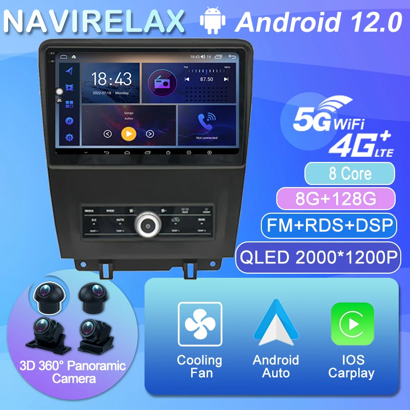 Автомобильный мультимедийный плеер, стерео-система на Android 12, с GPS, Wi-Fi, Bluetooth 2009, для Ford Mustang 2014-360
Автомобильный мультимедийный плеер, стерео-система на Android 12, с GPS, Wi-Fi, Bluetooth 2009, для Ford Mustang 2014-360