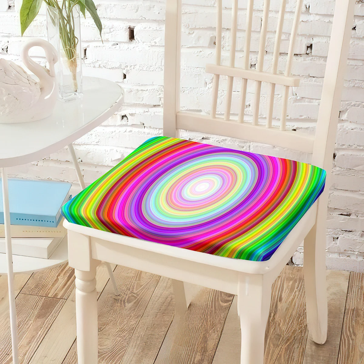 

Multicolor Circle Line Printed Chair Cushion Seating Cushions Memory Foam Washable Coat Chairs Pad for Floor Pillow Home Decor