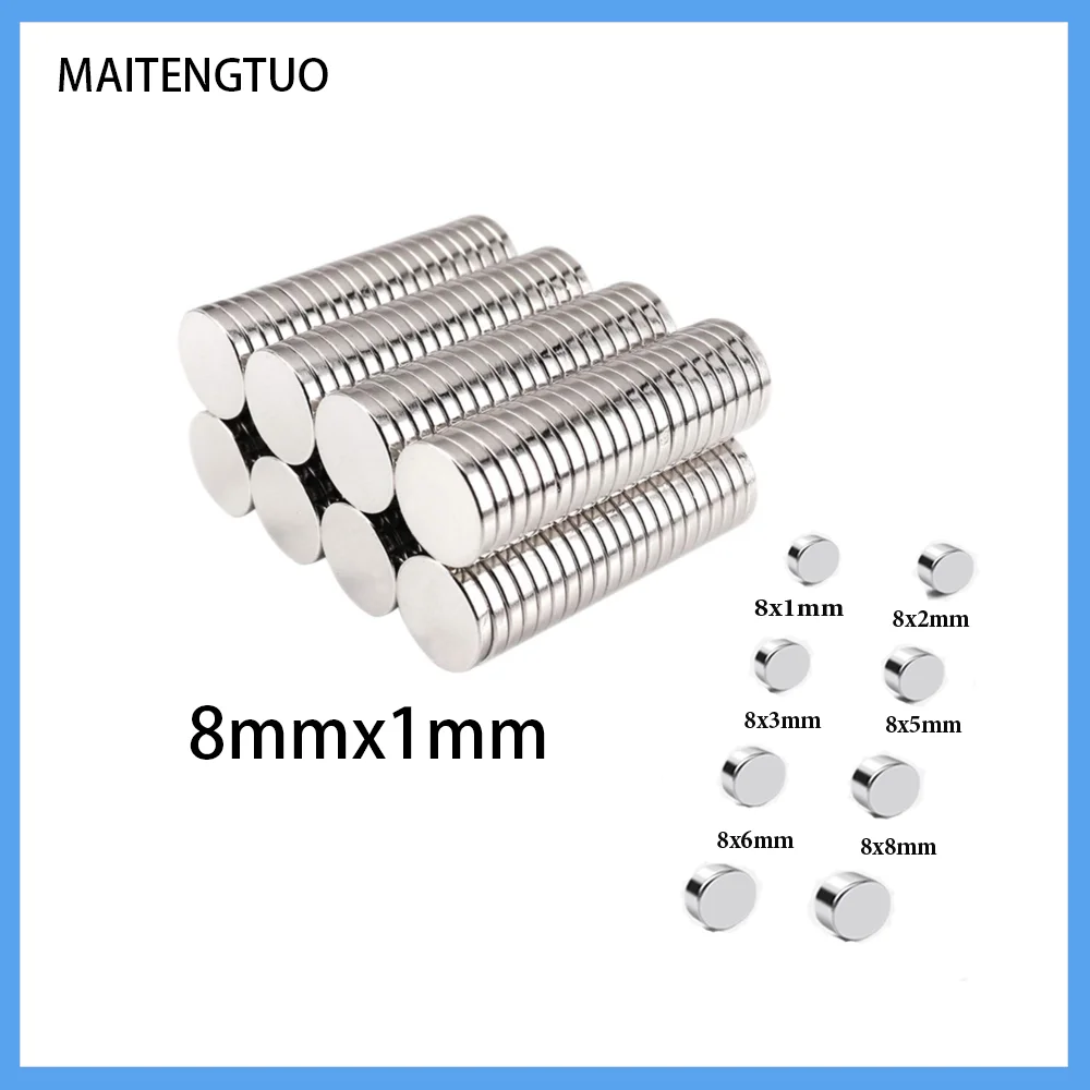 50~1000PCS 8*1mm Super Strong Round Disc Blocks Rare Earth Neodymium Magnets Fridge Crafts 8*1 8mmx1mm 8mm*1mm 
50~1000PCS 8*1mm Super Strong Round Disc Blocks Rare Earth Neodymium Magnets Fridge Crafts 8*1 8mmx1mm 8mm*1mm