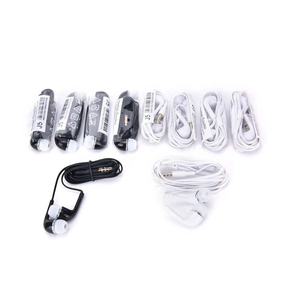 

5pcs J5 Headsets In-ear Earphones Headphones Hands-free With Mic For Samsung For HTC/Xiaomi Phones