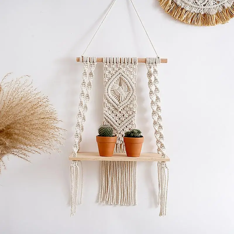Macrame Wall Floating Shelf 2 Tier Large White Hand Woven Tassel Tapestry Rack Macrame Wall Hangings Shelf For Plant Holder Hang
Macrame Wall Floating Shelf 2 Tier Large White Hand Woven Tassel Tapestry Rack Macrame Wall Hangings Shelf For Plant Holder Hang