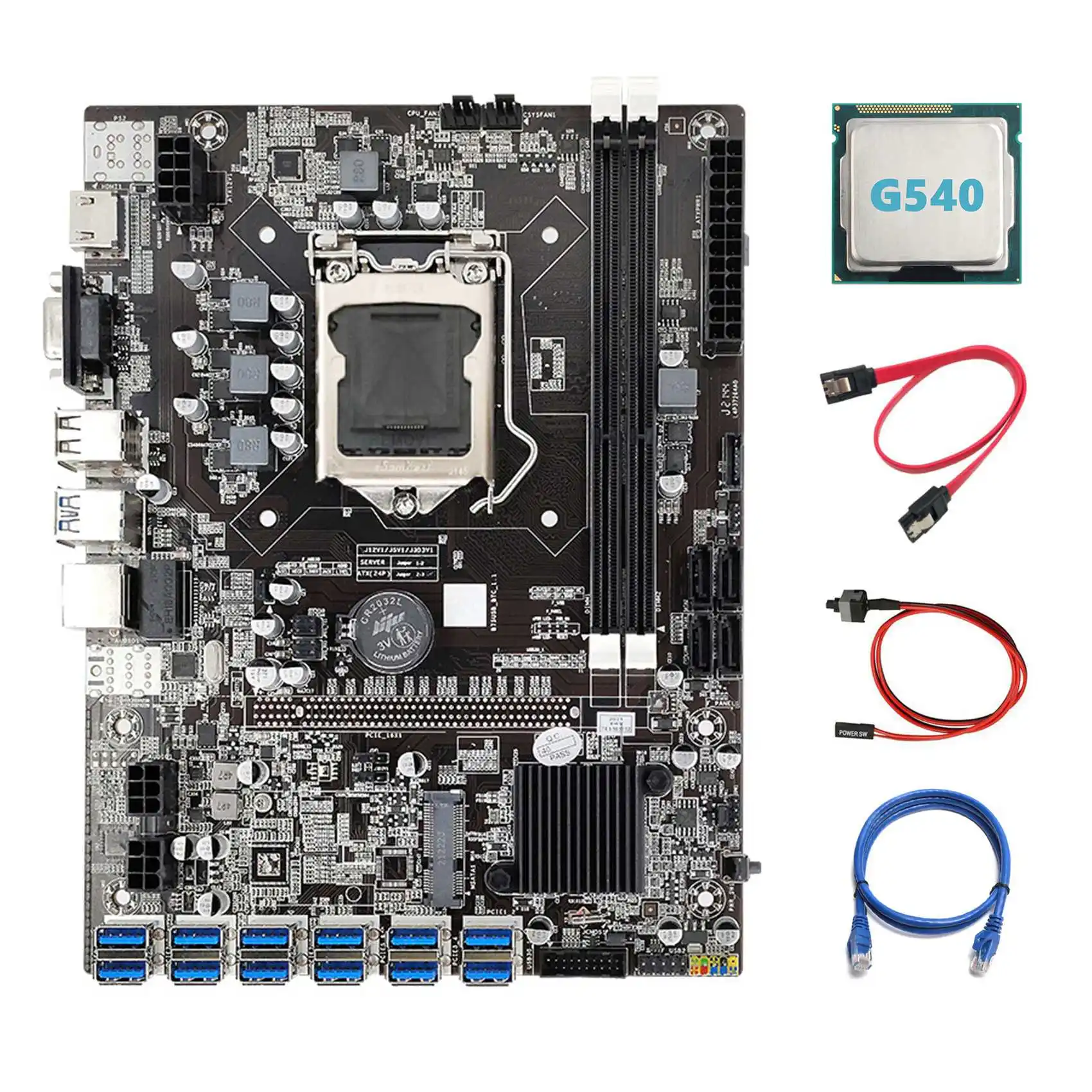 Материнская плата B75 ETH Miner 12 PCIE на USB3.0 + G540 CPU + сетевой кабель RJ45 + кабель SATA + кабель коммутатора LGA1155 материнская плата
Материнская плата B75 ETH Miner 12 PCIE на USB3.0 + G540 CPU + сетевой кабель RJ45 + кабель SATA + кабель коммутатора LGA1155 материнская плата