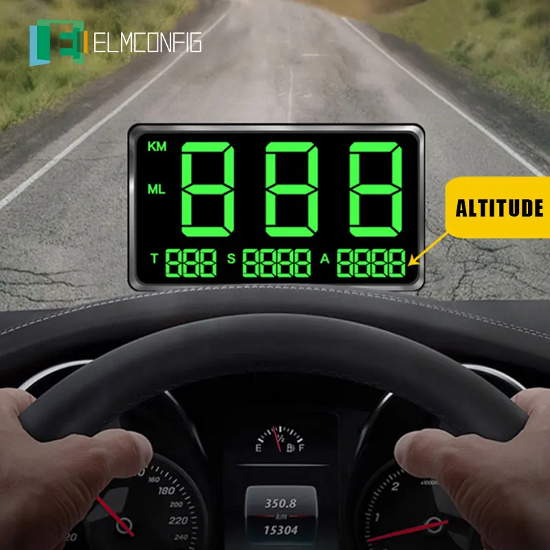 

GPS Speedometer 4.5" C80 OBD2 Speed Odometer Mileage HUD Display Digital Speed Alarm MPH KMH Altitude Display Projector