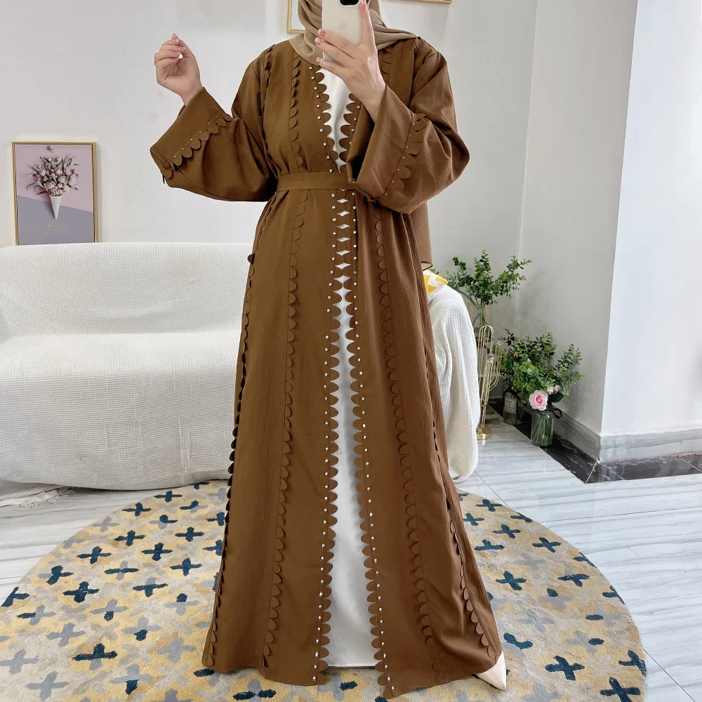 Loose Open Abaya Kimono Femme Musulmane Beading Wrinkle Muslim Hijab Dress Abayas for Women Dubai Evening Islamic Modest Clothes
Loose Open Abaya Kimono Femme Musulmane Beading Wrinkle Muslim Hijab Dress Abayas for Women Dubai Evening Islamic Modest Clothes