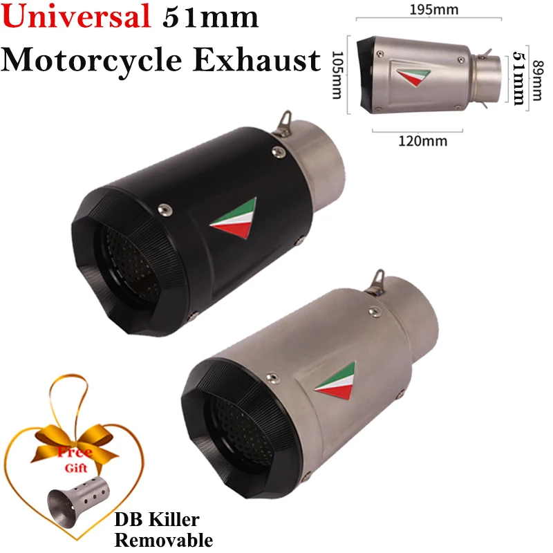 Универсальный глушитель выхлопной трубы для мотоцикла, 51 мм
Универсальный глушитель выхлопной трубы для мотоцикла, 51 мм