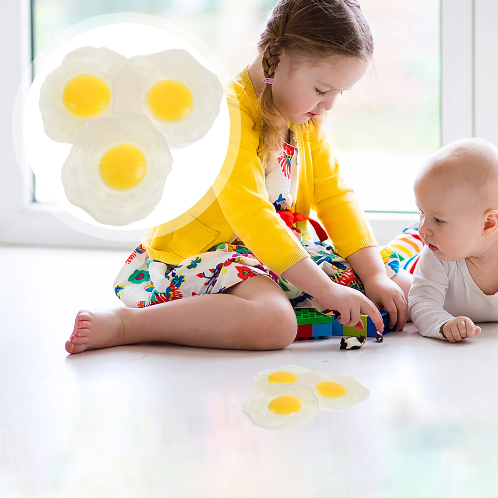3pcs Fried Egg Simulation Novelty Round Shaped Poached Egg Plaything Accessories for Kids Adults
3pcs Fried Egg Simulation Novelty Round Shaped Poached Egg Plaything Accessories for Kids Adults