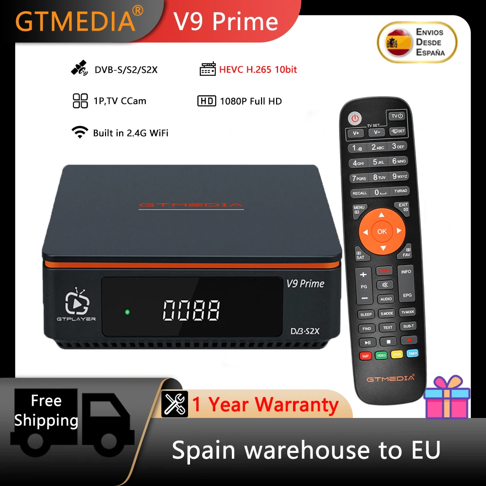 GTMEDIA V9 Prime Satellite TV Receiver DVB-S2X/S2/S Receptor H.265 10bit Tuner 1080P Full HD 2.4G WiFi PK GTmedia V8X Decoder
GTMEDIA V9 Prime Satellite TV Receiver DVB-S2X/S2/S Receptor H.265 10bit Tuner 1080P Full HD 2.4G WiFi PK GTmedia V8X Decoder