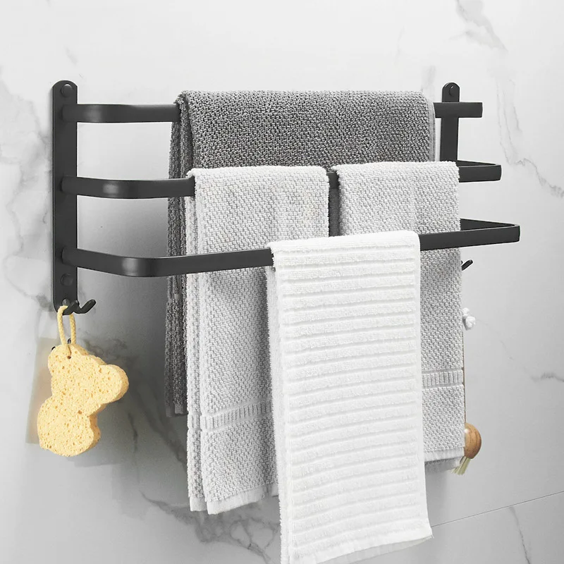 Towel Hanger Wall Mounted 30-50 CM Towel Rack Bathroom Aluminum Black Towel Bar Rail Matte Black Towel Holder with Sticker 
Towel Hanger Wall Mounted 30-50 CM Towel Rack Bathroom Aluminum Black Towel Bar Rail Matte Black Towel Holder with Sticker
