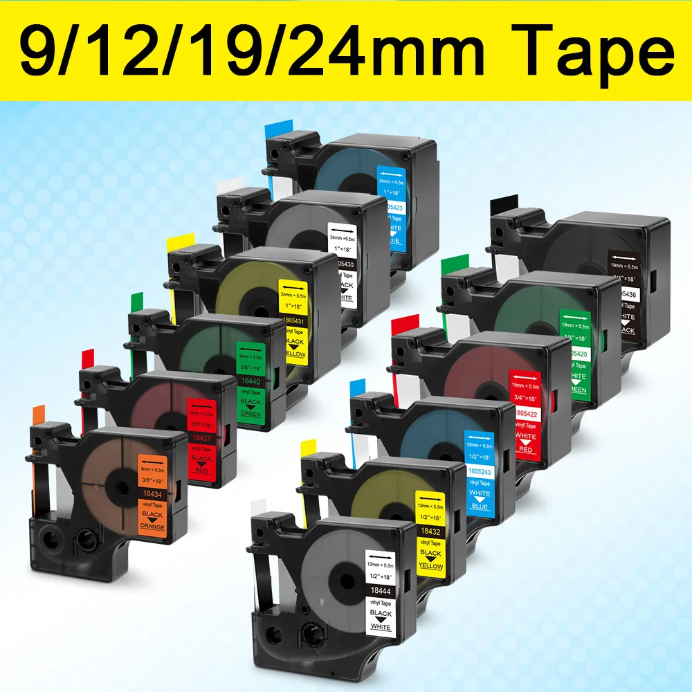 9/12/19/24mm 18431 Compatible Dymo Rhino Vinyl Label 18443 18432 18444 18433 18445 1805431 for Dymo Rhino 4200 5000 5200 6000
9/12/19/24mm 18431 Compatible Dymo Rhino Vinyl Label 18443 18432 18444 18433 18445 1805431 for Dymo Rhino 4200 5000 5200 6000