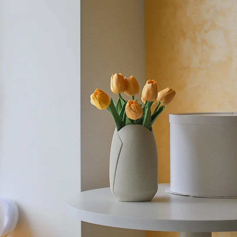 

Скандинавская простая Вегетарианская керамическая ваза, домашний декор, ваза для цветов, композиция для сушеных цветов, настольное искусст...