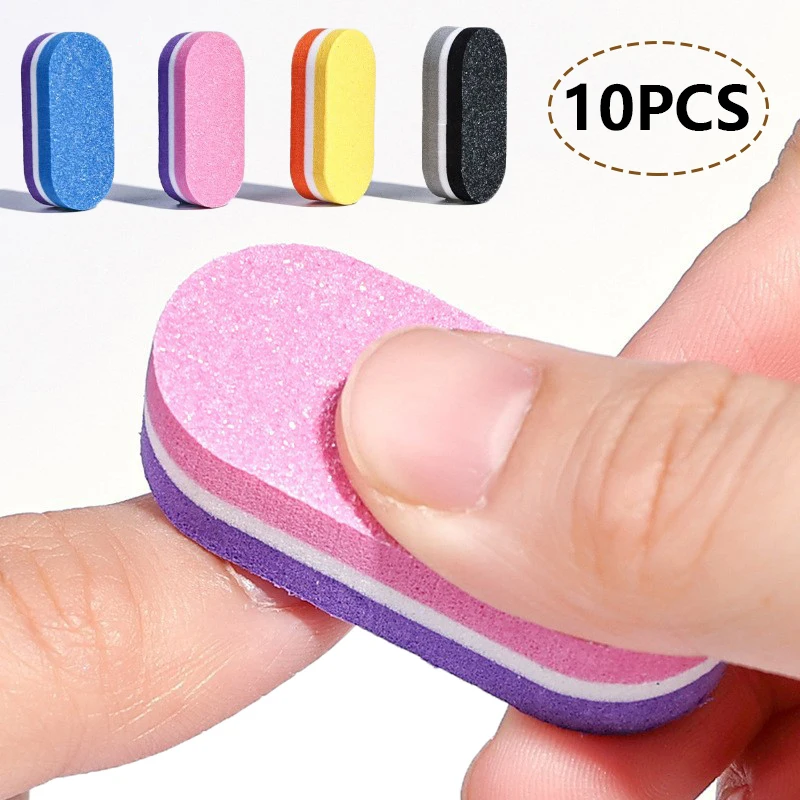 

10PCS Mini Nail Sponge Files Buffer Block Buffing Sanding 100/180 Grit Nail File Pedicure Tools For Gel Polish Manicure Supply