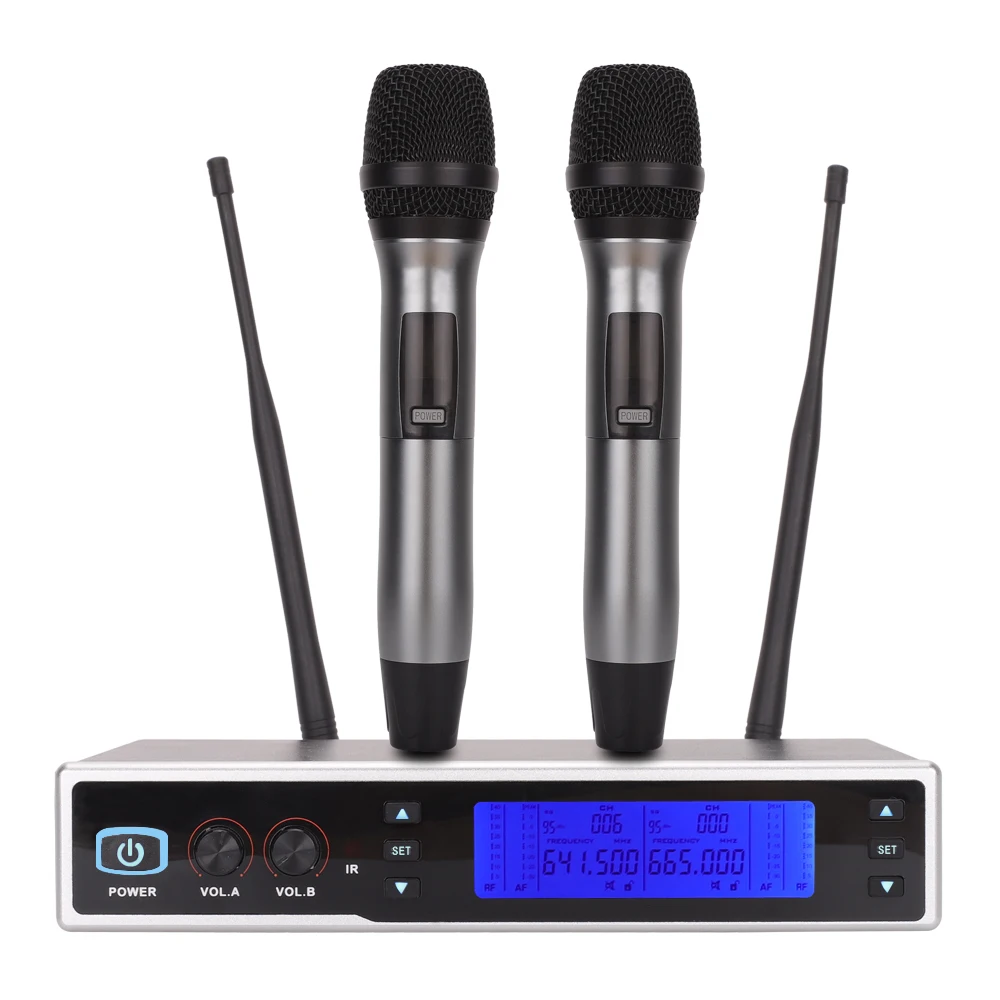 Wholesale Cheap price uhf dual channel handheld long range professional wireless microphone
Wholesale Cheap price uhf dual channel handheld long range professional wireless microphone