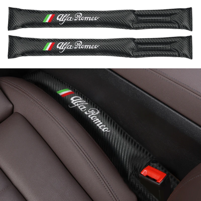 

1/2PC Car Seat Gap Filler Leakproof Padding Plug For Alfa Romeo Giulietta 159 147 156 Mito Giulia Stelvio Car Emblem Accessories