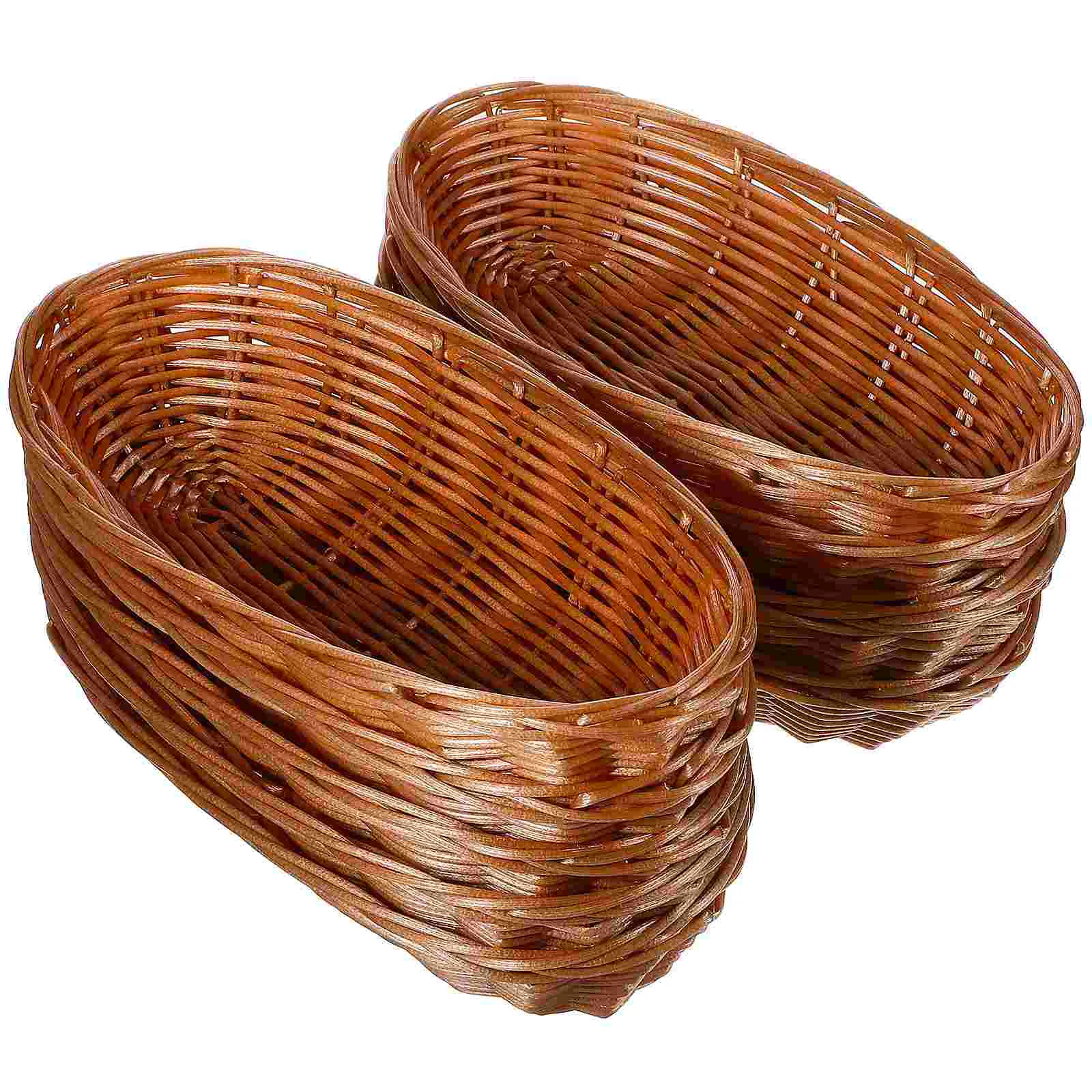 10pcs Bread Baskets Food Serving Baskets Imitation Rattan Woven Baskets for Kitchen Restaurant
10pcs Bread Baskets Food Serving Baskets Imitation Rattan Woven Baskets for Kitchen Restaurant