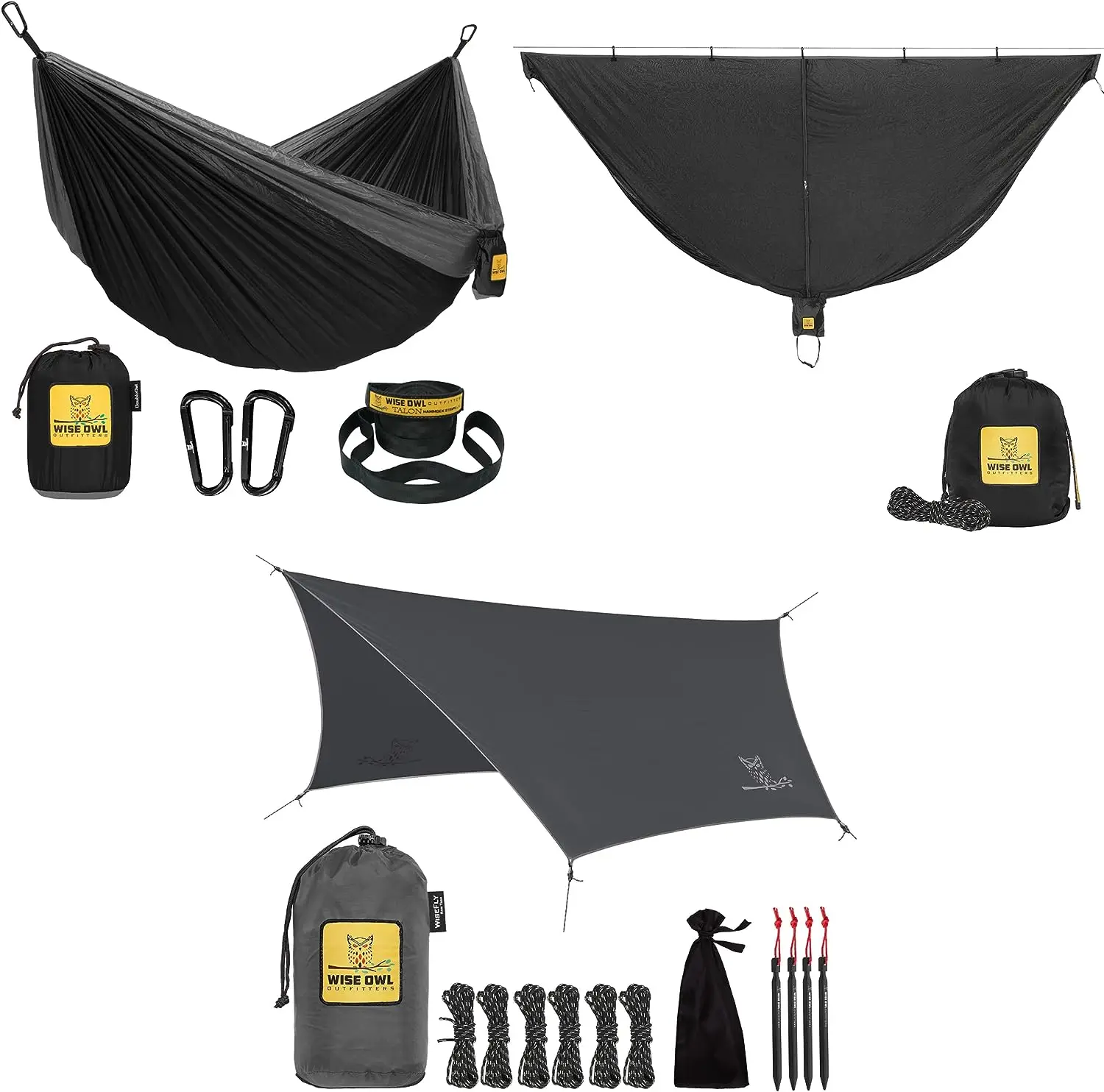 

Hammock with Rain Fly Tarp and Bug Net - Single Hammock - Waterproof Camping Accessories & Backpacking Gear, Camping Gear Mu