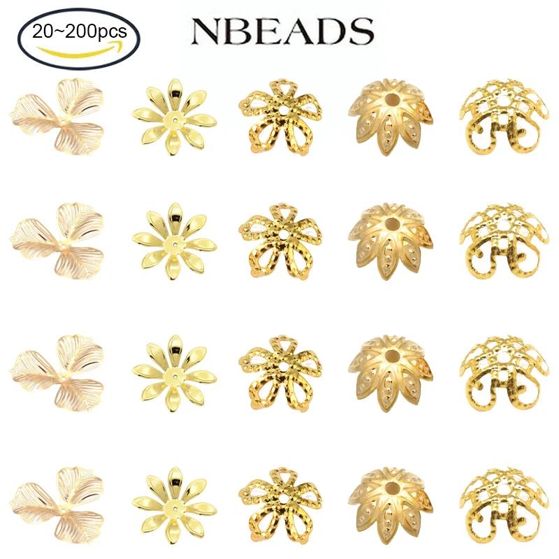 20-200PC 5 Styles Iron Flower Filigree Bead Caps Petal Beads Spacer Accessories for Jewelry Making DIY Bracelets Necklace Craft
20-200PC 5 Styles Iron Flower Filigree Bead Caps Petal Beads Spacer Accessories for Jewelry Making DIY Bracelets Necklace Craft