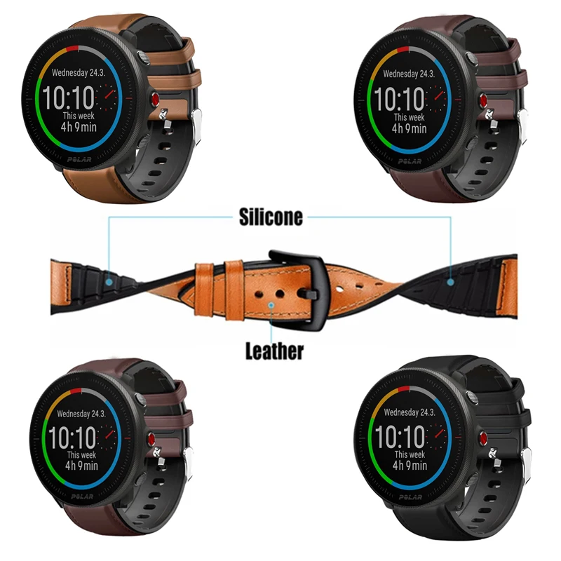 Leather Silicone Straps For POLAR Pacer Grit X Pro Titan Smart Watch Band Quick Release Belt For Vantage M2 Correa Wristbands
Leather Silicone Straps For POLAR Pacer Grit X Pro Titan Smart Watch Band Quick Release Belt For Vantage M2 Correa Wristbands
