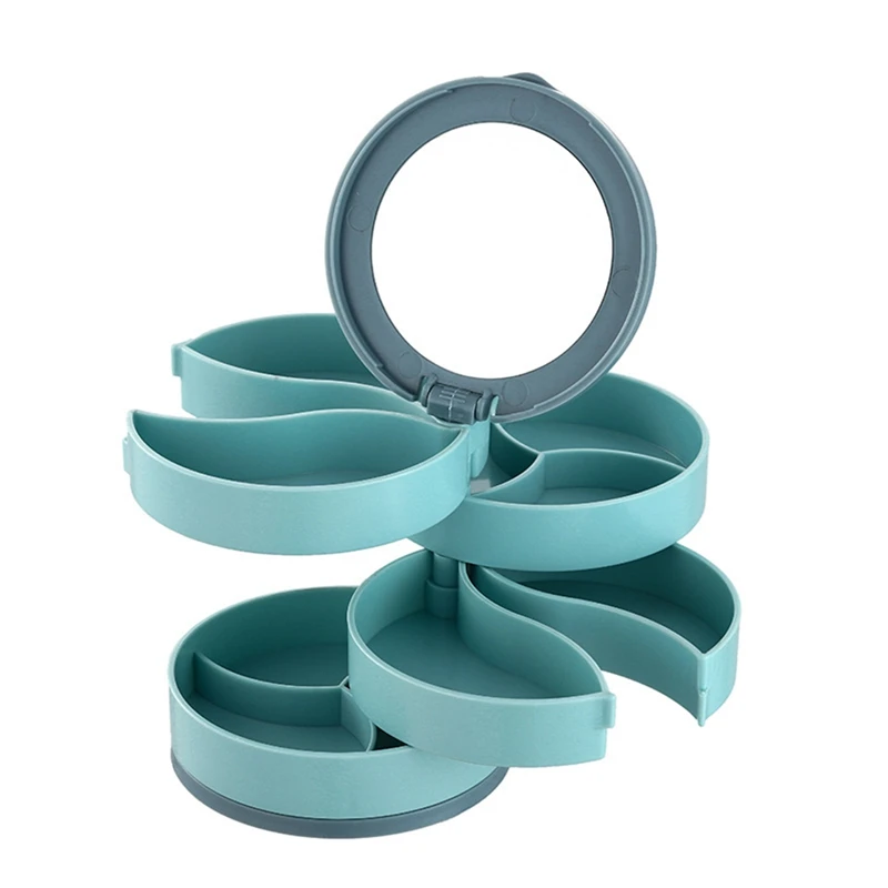 Rotating Multi-layer Jewelry Box Plastic Earring Necklace Ring Storage Box Portable Travel Round Small Jewelry Box With Mirror
Rotating Multi-layer Jewelry Box Plastic Earring Necklace Ring Storage Box Portable Travel Round Small Jewelry Box With Mirror