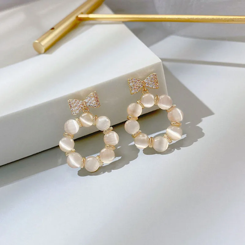 Korean Trendy Simple Opal Bowknot Women Earring Charm High Quality Waterproof Stud Earrings Daily Jewelry Accessories Gift
Korean Trendy Simple Opal Bowknot Women Earring Charm High Quality Waterproof Stud Earrings Daily Jewelry Accessories Gift