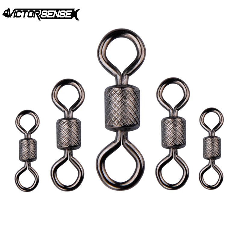 Victorsense Fishing Swivel Stainless Steel Fishing Embossed Swivel With Solid Rings Fishing Line Connector Tackle Accessories 
Victorsense Fishing Swivel Stainless Steel Fishing Embossed Swivel With Solid Rings Fishing Line Connector Tackle Accessories