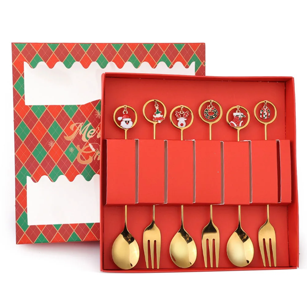 6pcs Christmas Spoon Fork Set Stainless Steel Dinnerware Sets New Year Christmas Tableware Decoration For Home Xmas Gift
6pcs Christmas Spoon Fork Set Stainless Steel Dinnerware Sets New Year Christmas Tableware Decoration For Home Xmas Gift