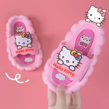 Sanrio Hello Kitty cute childrens slippers summer girls home big children bath non-slip baby little girl sandals and slippers