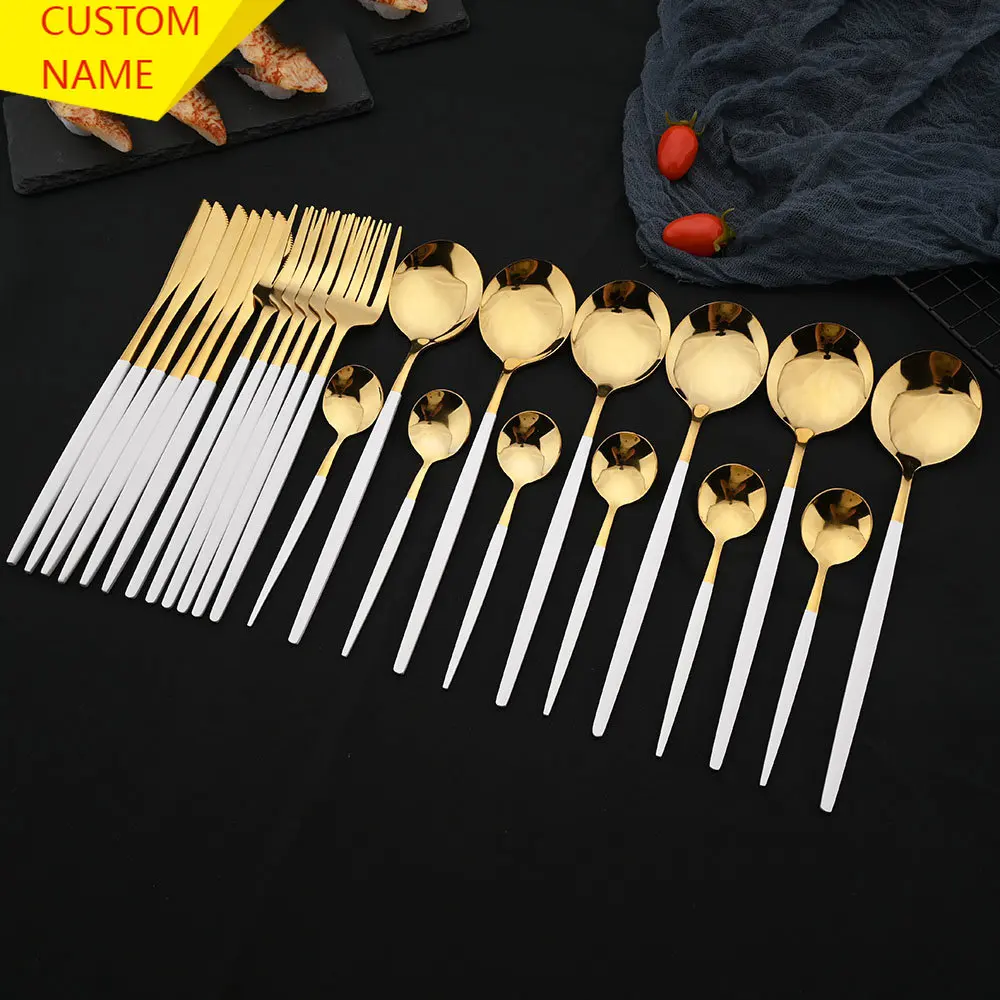 Personalized Name 24Pcs Stainless Steel Cutlery Set Dinnerware Mirror Flatware Knife Fork Spoon Wedding Household Tableware Set
Personalized Name 24Pcs Stainless Steel Cutlery Set Dinnerware Mirror Flatware Knife Fork Spoon Wedding Household Tableware Set